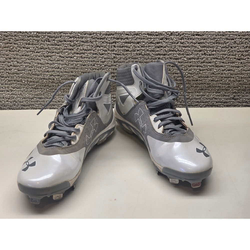 Under Armour 7.5
Spine ClutchFit Baseball Cleats Mens Grey White Metal Spike